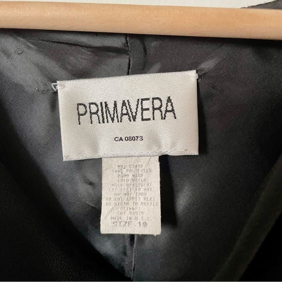 Vintage Primavera Cowl Neck Black Midi Dress Ruffle Hem Size 10 Whimsigoth - Picture 9 of 9